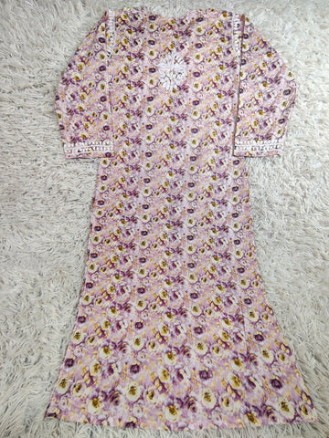 Rosy Garden Chikankari Embroidered Kurti